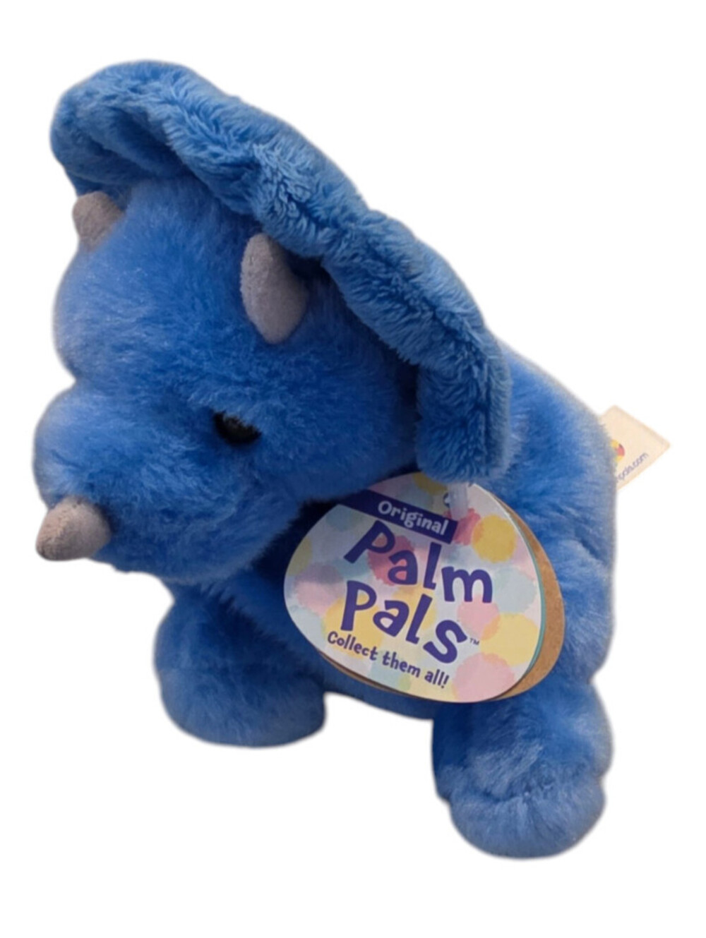 Aurora Palm Pals Tank Triceratops Soft Toy small blue plush dinosaur